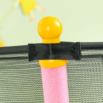 Homcom Kids Trampoline Mini Bouncer With Enclosure Safety Net For Ages 3-10 Years - Pink