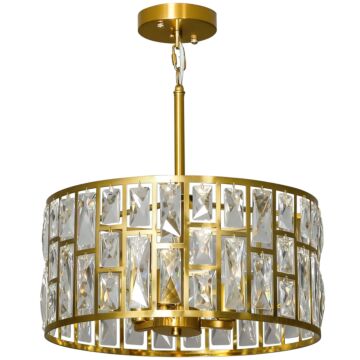 Homcom 72 Glass Crystallite Chandelier - Gold-tone