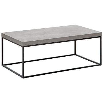 Coffee Table Grey Concrete Effect Black Metal Legs 100 X 60 Cm Rectangular Industrial Glam Beliani