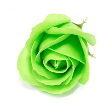 Craft Soap Flowers - Med Rose - Green - Pack Of 10