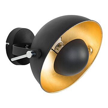 Wall Lamp Black Gold Metal Two Tone Adjustable Industrial Beliani