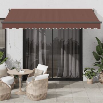 Vidaxl Automatic Retractable Awning Brown 350x250 Cm