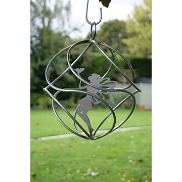 Fairy Catcher With Standing Fairy Bare Metal/ready To Rust