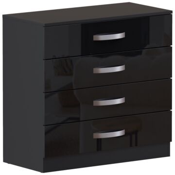 Hulio 4 Drawer Chest, Black