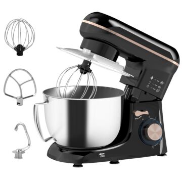 Homcom 1300w Kitchen Stand Mixer, With Accessories - Black