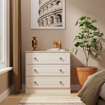 Norfolk 3 Drawer Chest In Kashmir Ash & Bardolino Oak