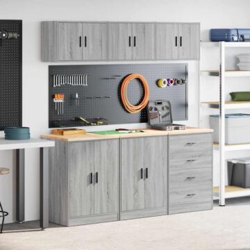 Vidaxl Garage Cabinets 6 Pcs Grey Sonoma Engineered Wood