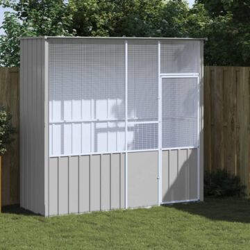 Vidaxl Bird Cage Grey 215x78x200 Cm Galvanised Steel