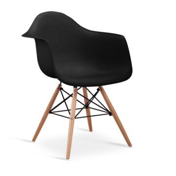 Ludstone Plastic (pp) Chairs With Solid Beech Legs Black (4s)