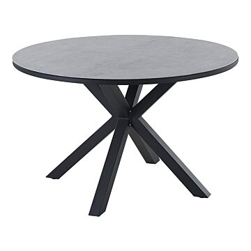 Garden Dining Table Grey Black Aluminium Round Ø 120 Cm Outdoor Modern Beliani