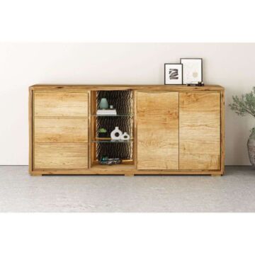 Large Sideboard With Led Light Natural Finish