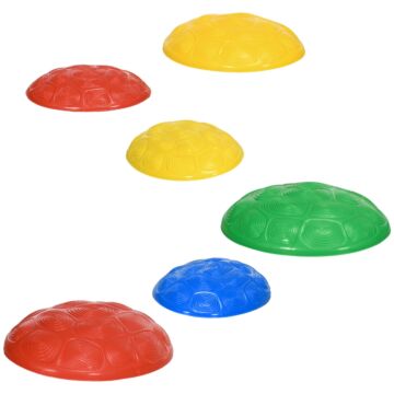 Zonekiz 6pcs Kids Stepping Stones With Non-slip Mats, Balance River Stones Indoor Outdoor Sensory Toys For 3-8 Years Old