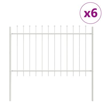 Vidaxl White Garden Fence With Spear Top, 10.2x1 M, Made Of Steel