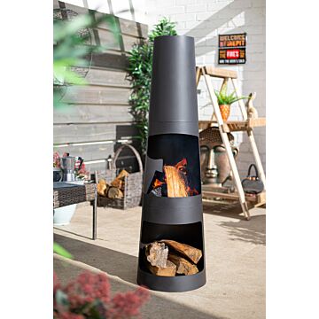 Circo Chimenea 2 Piece Fire Pit With Log Storage