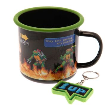 Teenage Mutant Ninja Turtle Enamel Mug & Keyring Set