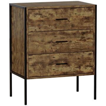 Brooklyn 3 Drawer Chest, Dark Wood