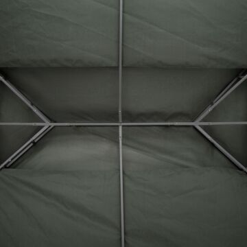 Outsunny 3x4m Gazebo Replacement Roof Canopy, 2 Tier Top Uv Cover Garden Patio Awning Shelters, Deep Grey (top Only)
