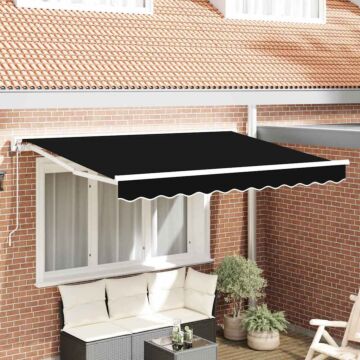 Vidaxl Retractable Awning Manual Black 350x200 Cm