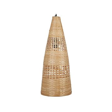 Pendant Lamp Light Wood Bamboo Natural Hand Woven Twigs Shade Ceiling Light Boho Style Beliani