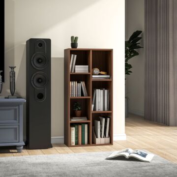 Homcom Seven-cube Bookcase - Walnut Wood Effect