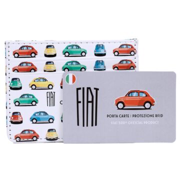 Contactless Protection Fabric Card Holder Wallet - Retro Fiat 500
