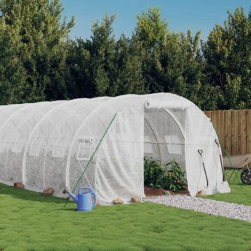 Vidaxl Greenhouse With Steel Frame White 24 M² 8x3x2 M