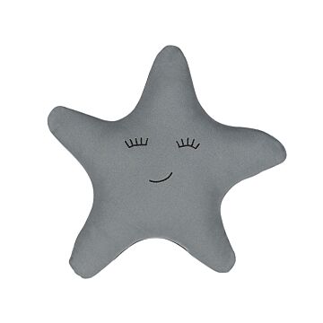 Kids Cushion Grey Fabric Star Shaped Pillow With Filling Soft Children's Toy Beliani