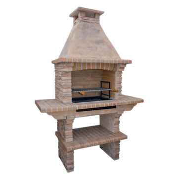 Stone Masonry Barbecue Bbq With Grill And Side Tables
