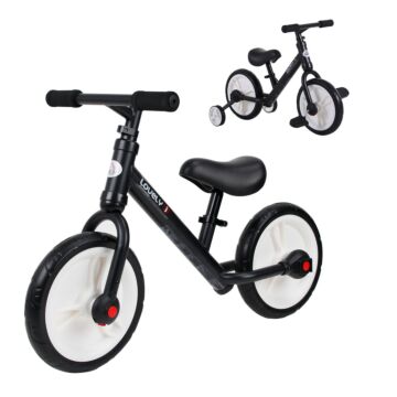 Homcom Pp Toddlers Removable Stabiliser Balance Bike Black