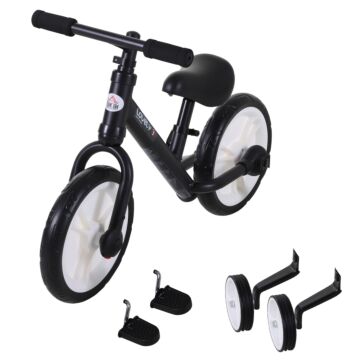 Homcom Pp Toddlers Removable Stabiliser Balance Bike Black