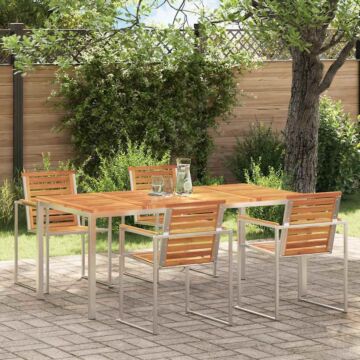 Vidaxl Outdoor Dining Table 180x90x75 Cm Solid Wood Acacia