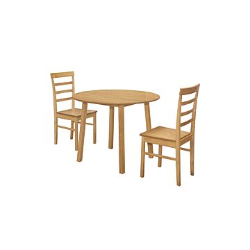 Pickworth Round Dining Set With 2 Upton Chairs Brown