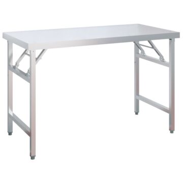 Vidaxl Kitchen Work Table With Overshelf 120x60x115 Cm Stainless Steel