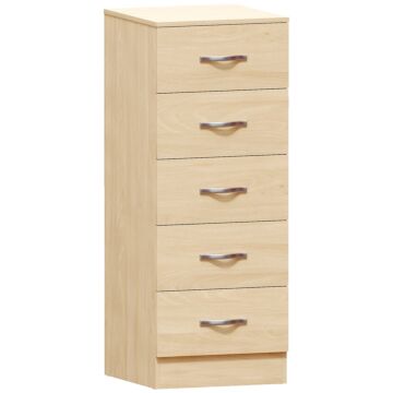 Vida Designs Riano 5 Drawer Narrow Chest, Pine