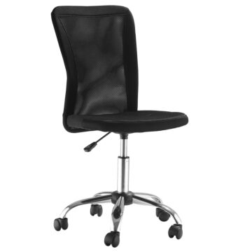 Vinsetto Home Office Mesh Task Chair Ergonomic Armless Mid Back Height Adjustable With Swivel Wheels, Black