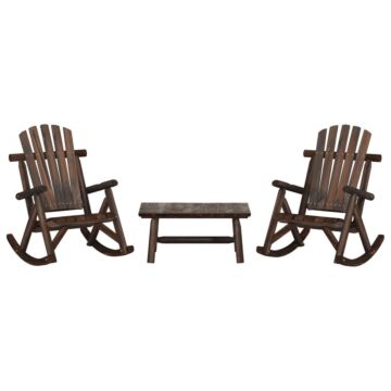 Vidaxl 3 Piece Garden Lounge Set Solid Wood Spruce