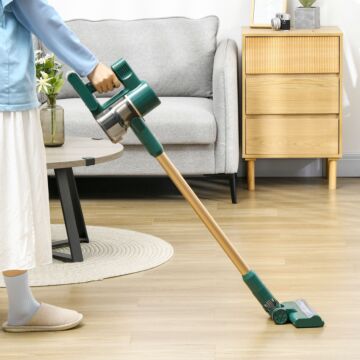 Homcom Cordless Rechargeable Stick 2500rpm Vacuum, With Accessories - Green