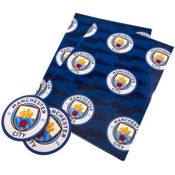 Manchester City Fc Text Gift Wrap