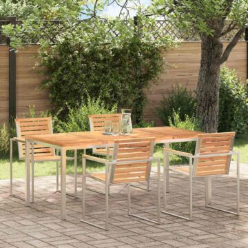 Vidaxl Outdoor Dining Table 180x90x75 Cm Solid Wood Teak