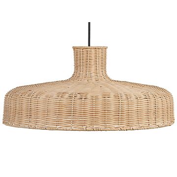 Pendant Lamp Rattan Natural Hand Woven Wicker Shade Ceiling Light Boho Style Beliani