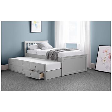 Maisie Bed With Underbed And Drawers - Light Grey