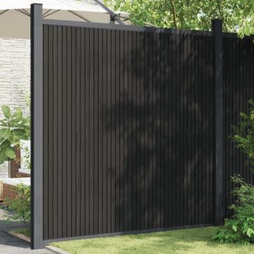 Vidaxl Fence Panel With 2 Post Grey 180x186 Cm Wpc