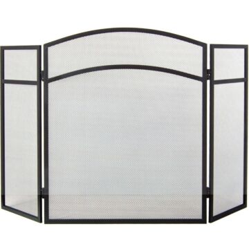 Fire Vida Milton 3 Panel Fire Guard, Black