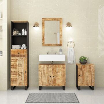 Vidaxl 4 Piece Bathroom Furniture Set Solid Wood Mango