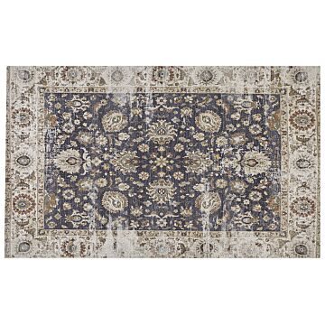 Area Rug Multicolour Polyester And Cotton 140 X 200 Cm Oriental Distressed Living Room Bedroom Beliani