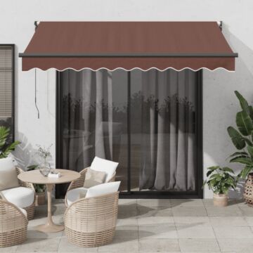 Vidaxl Manual Retractable Awning Brown 300x250 Cm