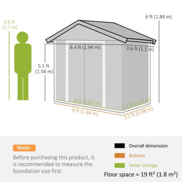 Outsunny 6.5ft X 3.5ft Metal Garden Storage Shed For Outdoor Tool Storage With Double Sliding Doors And 4 Vents, Green