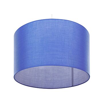 Pendant Lamp Blue Fabric Drum Shade Ceiling 1-light Beliani