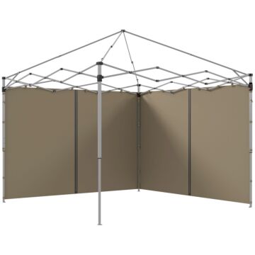 Outsunny Gazebo Side Panels, 2 Pack Sides Replacement, For 3x3(m) Or 3x6m Pop Up Gazebo, With Zipped Doors, Beige