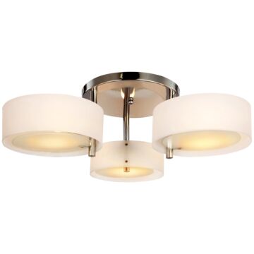Homcom Acrylic Lamp Indoor 3 Light Pendant Chandelier Flush Mount Office Living Room Bedroom W/ Chrome Finish